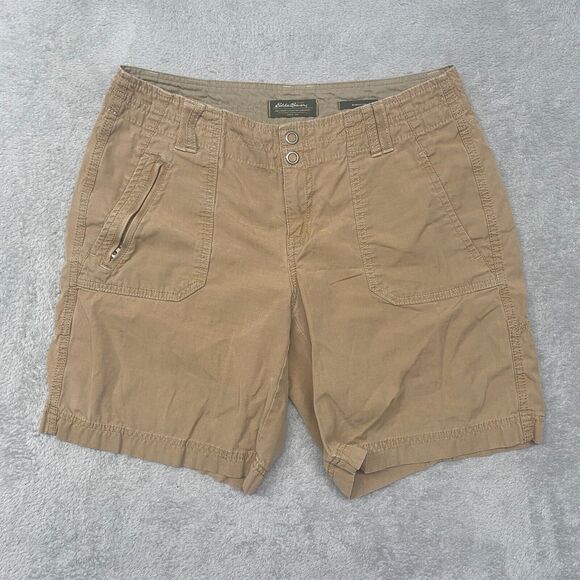 Eddie Bauer Shorts Womens 6 Beige Ripstop Blakely Fit Camp Hike Cotton - Picture 1 of 8